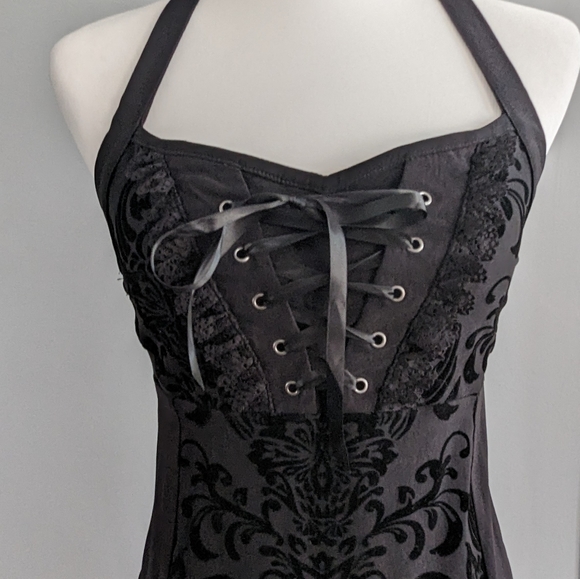 SALE!!!!!  NWT Killstar Bloodlust Halter Midi Dress Size L  (US SIZE 10) - Picture 2 of 13